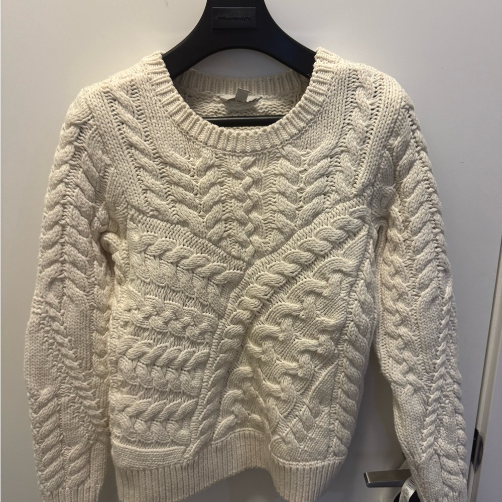 Guess Cable Knit Cream Sweater